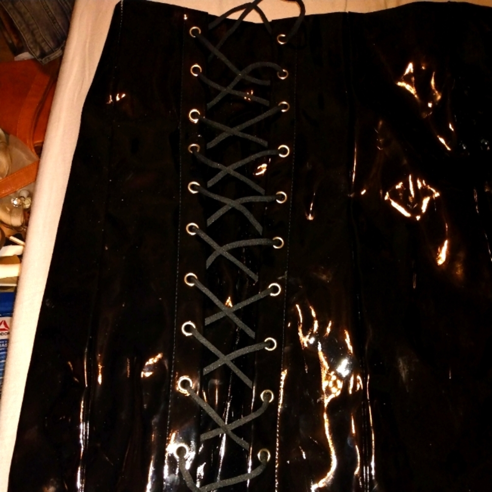 Pretty little thing shiny black skirt